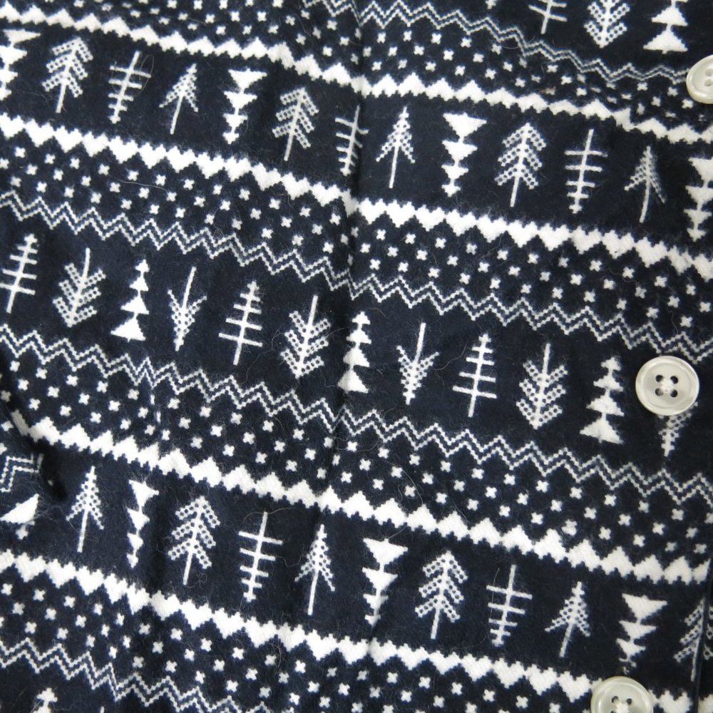 Joe Fresh Flannel Pajama Top Blue and White Print - Picture 5 of 7
